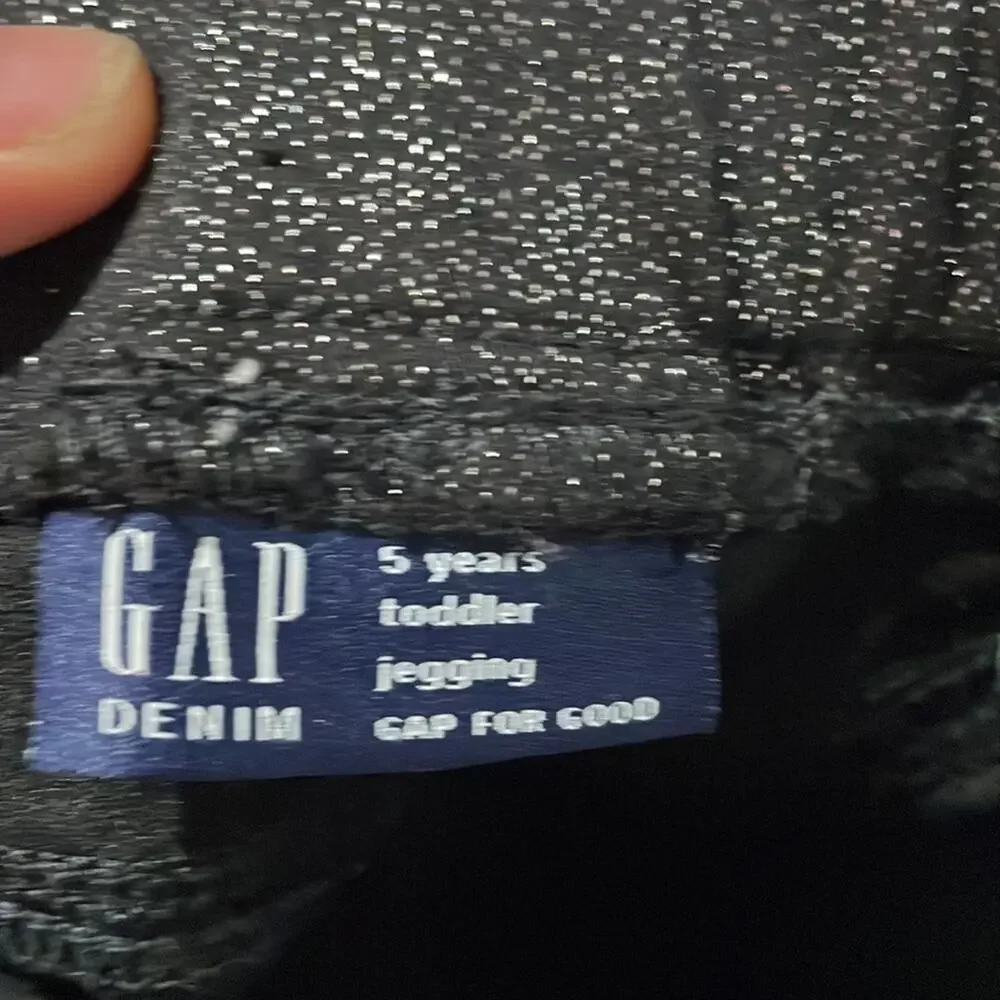 Gap 5 black shimmer denim fantastiflex stretch comfort elastic waste jean nwt